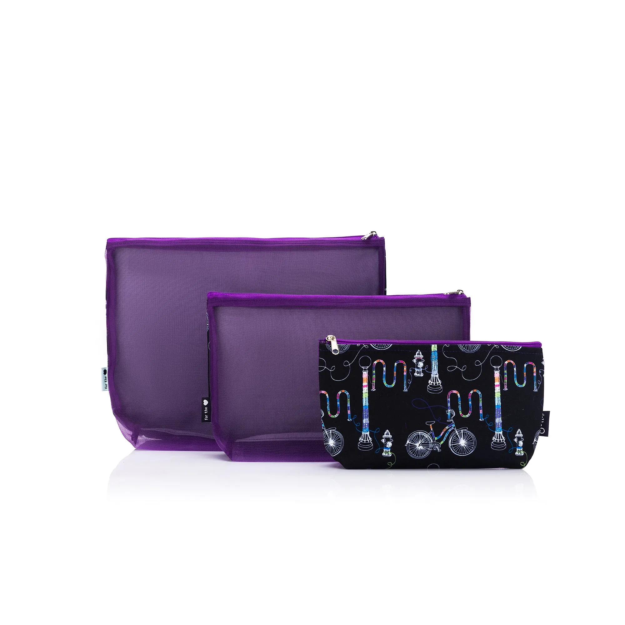 Mesh   Zip Collection | Coffee and Yarn Purple Fabric Print