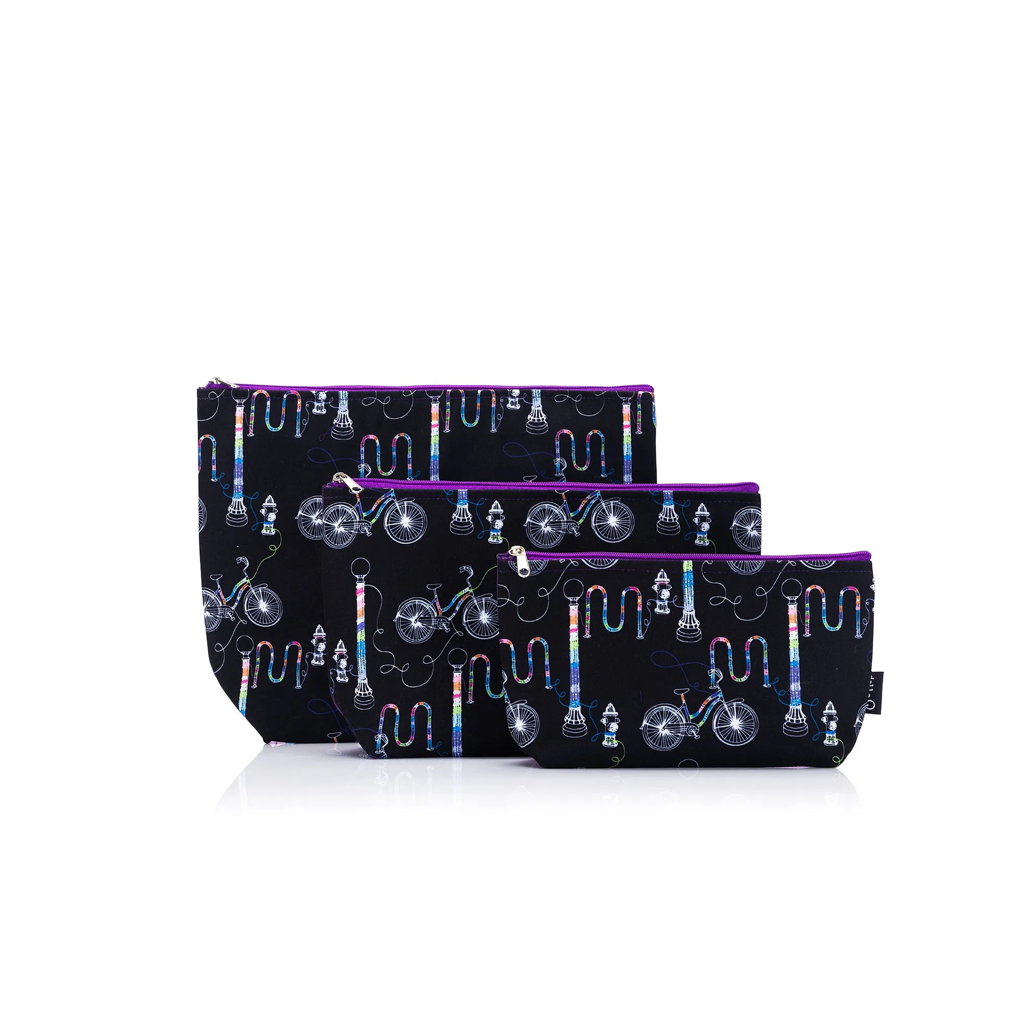 Mesh   Zip Collection | Coffee and Yarn Purple Fabric Print
