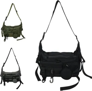 Messenger Bag with Detachable Pouches, 22x10 inches, Canvas Crossbody Shoulder Bag for Men Women