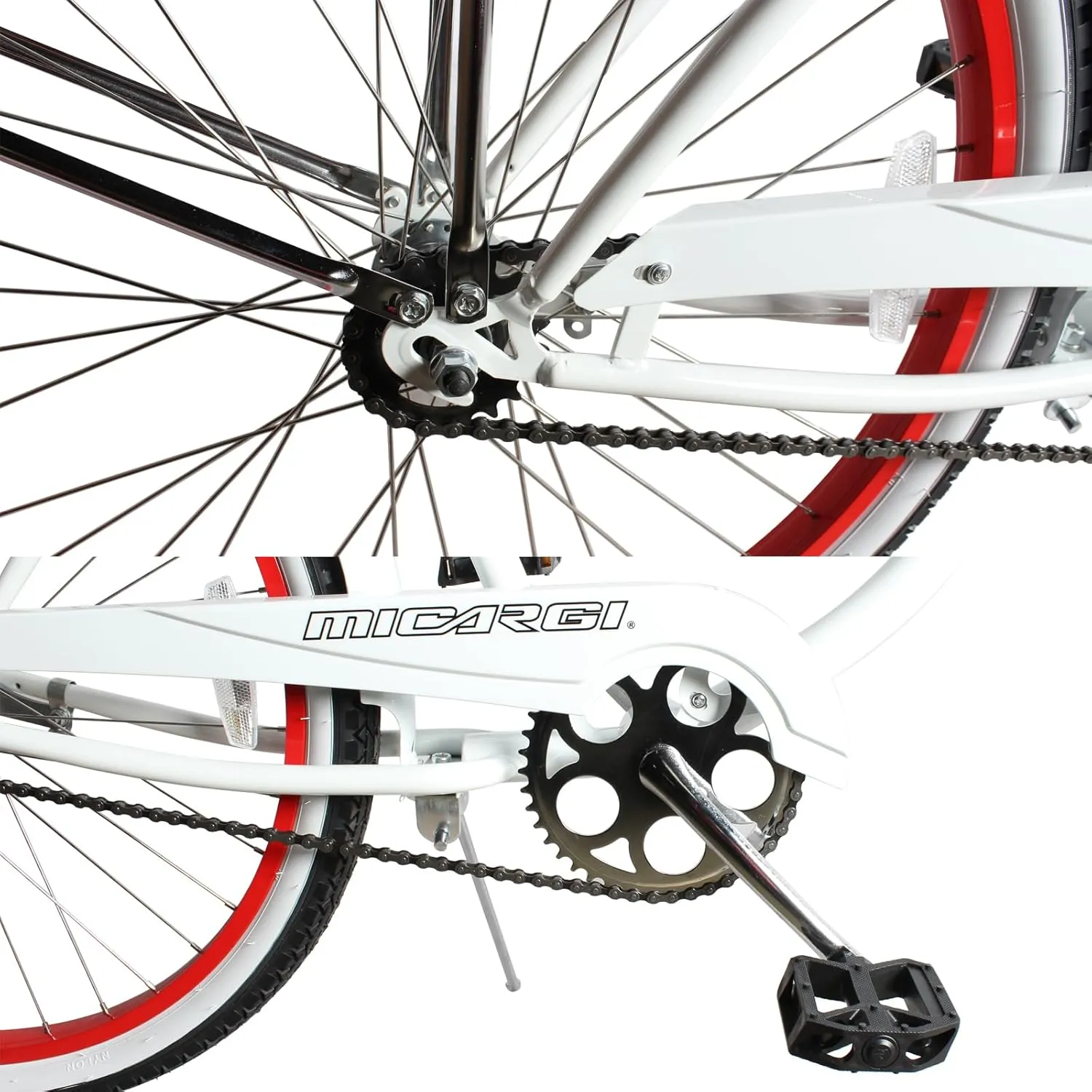 MICARGI 26” Retro Beach Cruiser Bike Coaster Brakes for Female