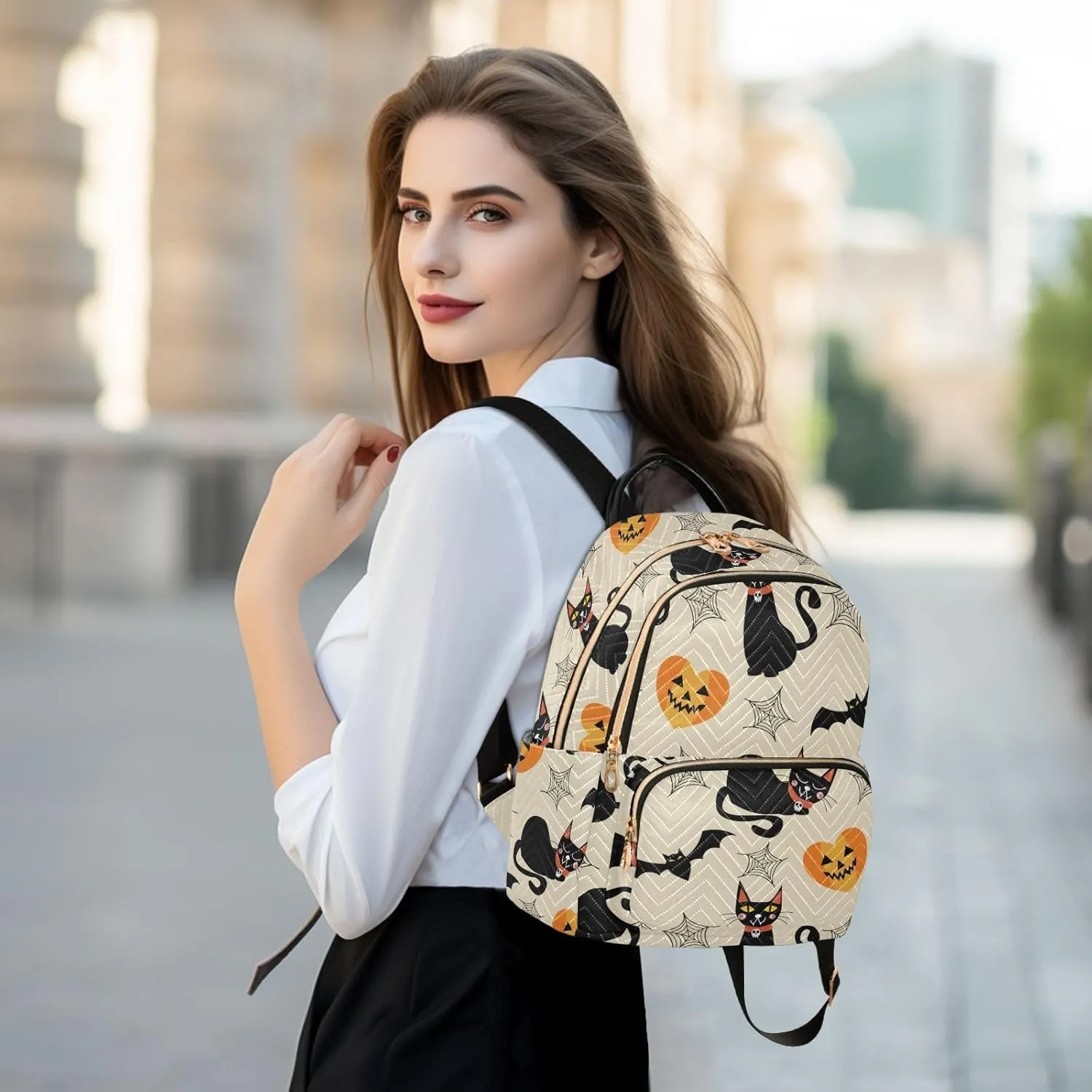 Mini Backpack Purse for Women Printed Purse Printed Backpack for Women Small Convertible Backpack Purse Ladies (color1, Small)