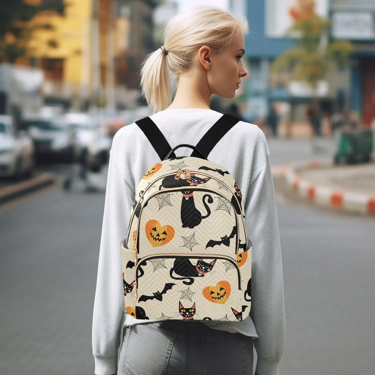 Mini Backpack Purse for Women Printed Purse Printed Backpack for Women Small Convertible Backpack Purse Ladies (color1, Small)