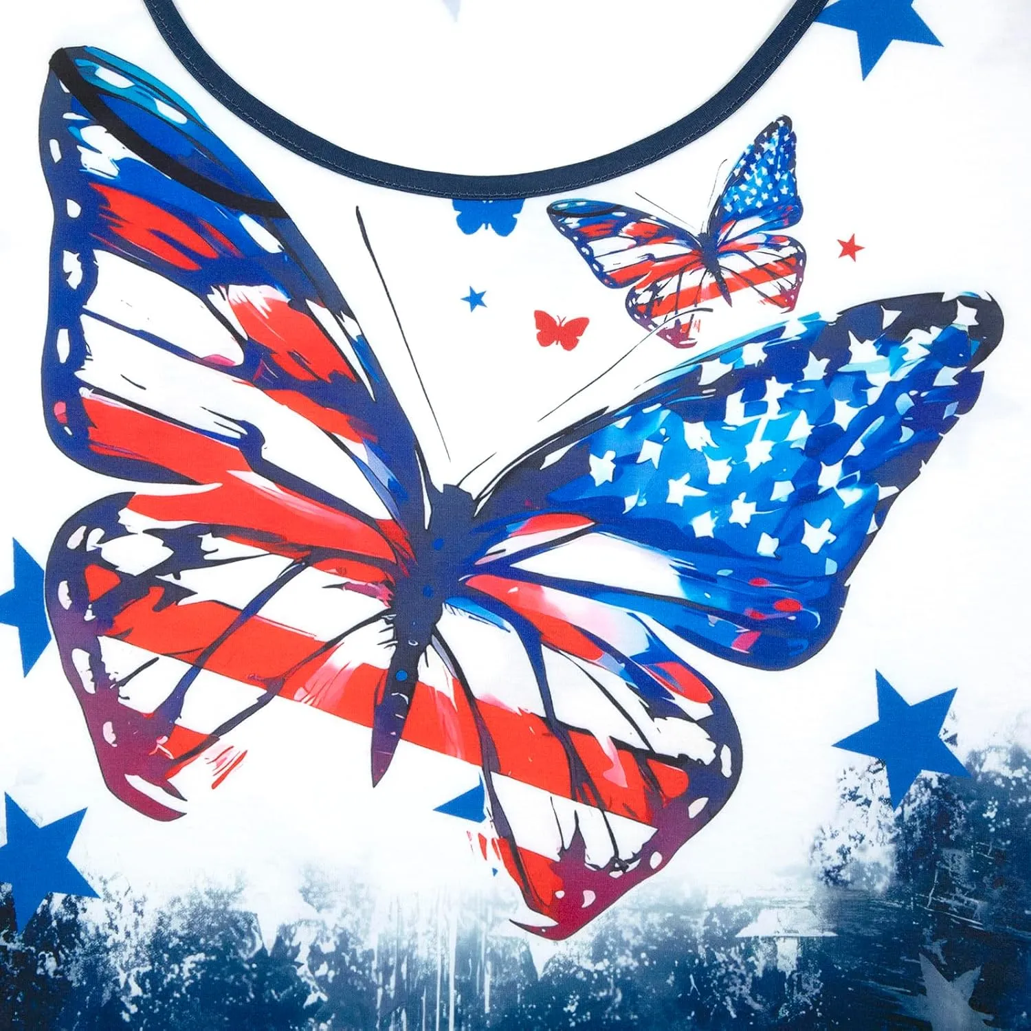 MNLYBABY Plus Size American Flag Shirt Women 4th of July Tee Shirt USA Stars Stripes T-Shirt Patriotic Cold Shoulder Tops