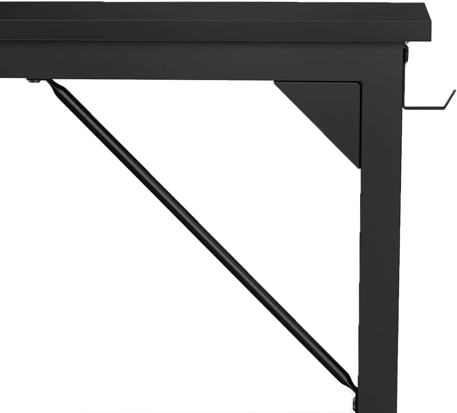 Modern Minimalist Computer Desk - Robust Home Office Desk with Eco-Friendly Desktop, Storage Bag & Hook - for Study, Writing desks, Workspace Organization (Black, 30-inch)
