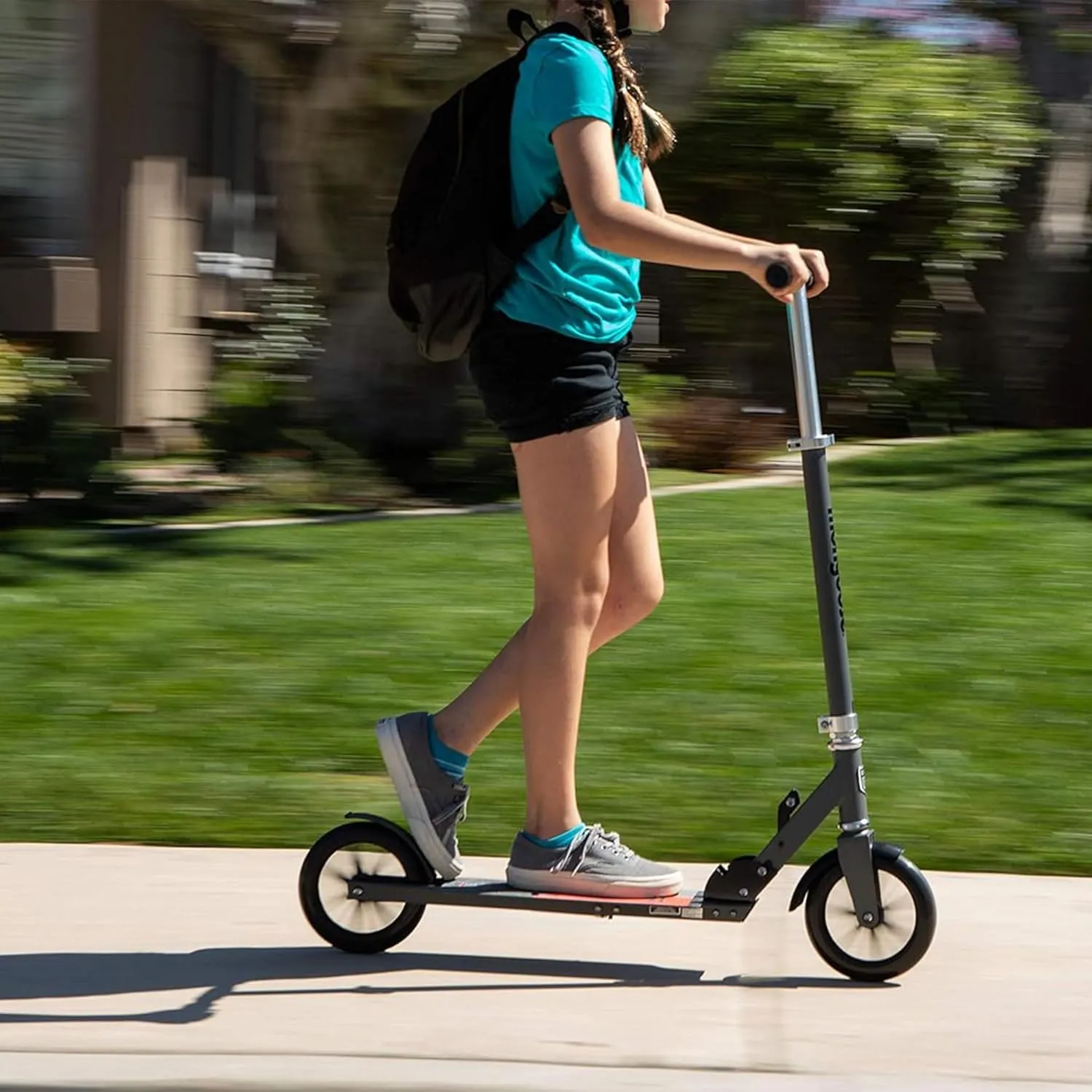 Mongoose Trace Kick Scooter for Youth Adult Boys and Girls, Quick-Release, Lightweight & Easy Folding Scooter, Bike Style Grips, Supports 176 lb Up to 220 lbs
