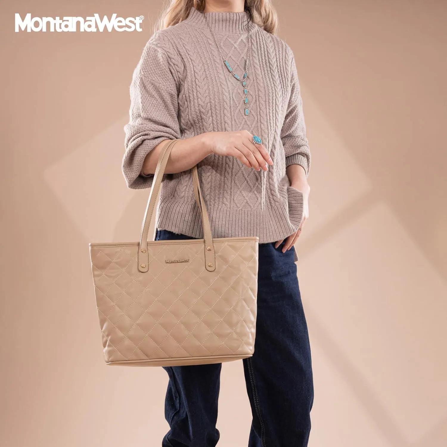 Montana West Quilted Handbag for Women Tote Purse Shoulder Bag Large Fashion Hobo Purse