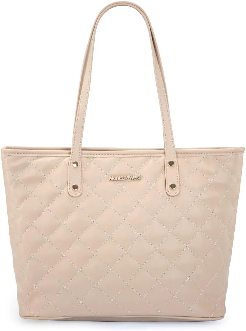 Montana West Quilted Handbag for Women Tote Purse Shoulder Bag Large Fashion Hobo Purse