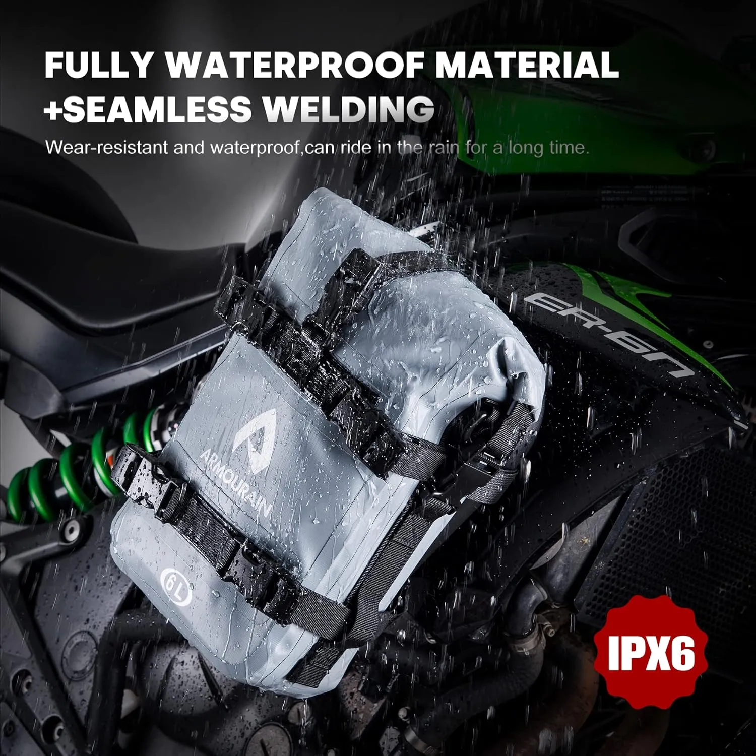 Motorcycle Bumpers Bag Waterproof 6L/15L Motor Crash Bar Bag with Shoulder Strap Motorcycles Side Frame Bag Riding Tools Accessories