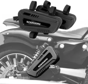 Motorcycle Tail Bag Saddle Bags Tool Bag EVA Waterproof Bike Frame Bag Hard Shell Side Motorcycle Storage Bag Hanging Bag Seat Tube Cycling Accessories packge 2Pcs
