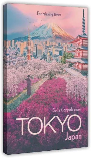 Mount Fuji, Tokyo, Japan - Japan - Scenic Spots - Japanese Landscape Watercolor Poster Canvas Poster Wall Art Decor Print Picture Paintings for Living Room Bedroom Decoration Frame: Frame:12
