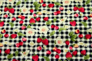 Multi- Berry Flowers Black and navy Check SOLD OUT