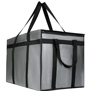 musbus 4 PACK XXXL Insulated Food Delivery Bag Cooler Bags Keep Food Warm Catering Therma for doordash Catering Cooler Bags Therma 22w x 14 lx 13d Shopper hot Grey