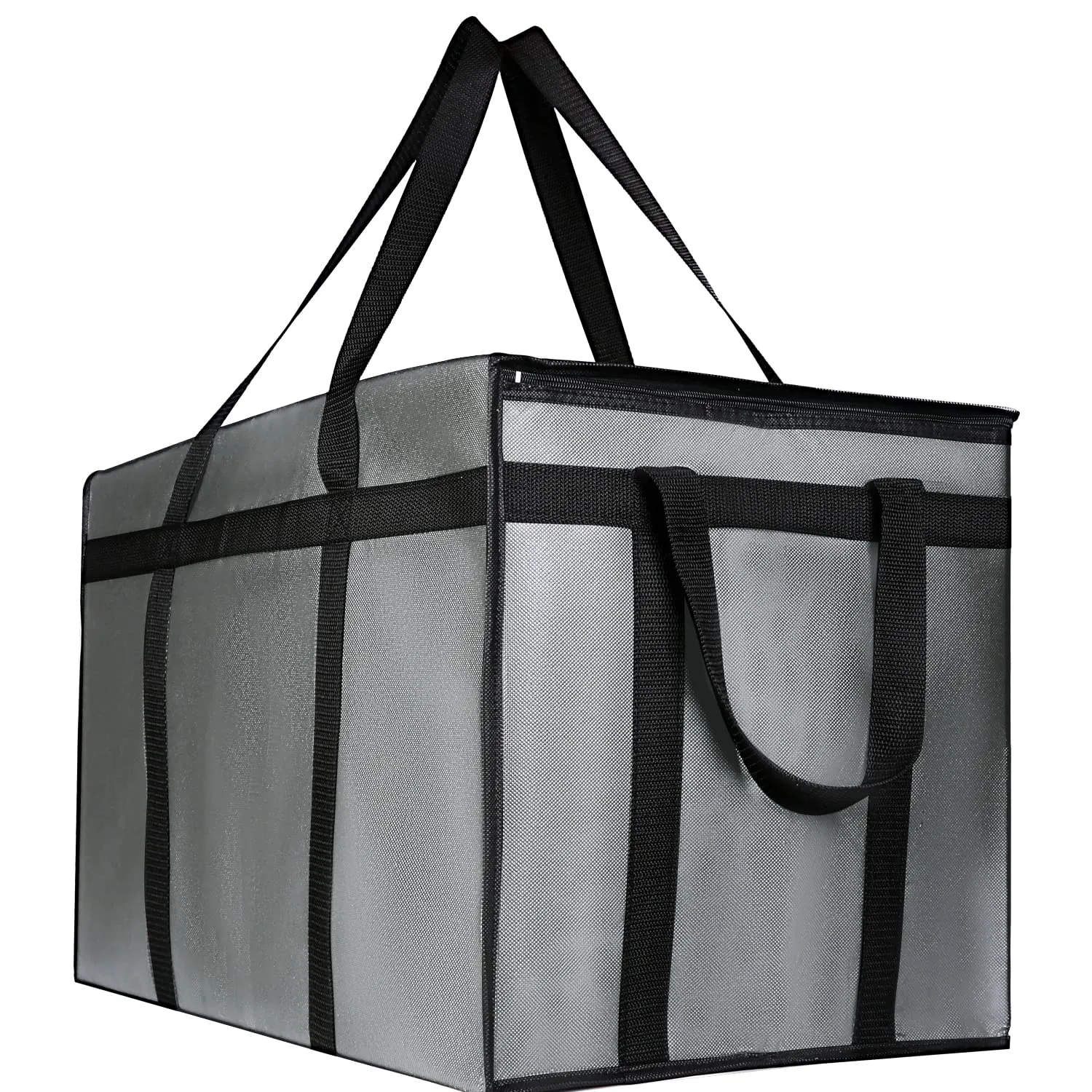 musbus 4 PACK XXXL Insulated Food Delivery Bag Cooler Bags Keep Food Warm Catering Therma for doordash Catering Cooler Bags Therma 22w x 14 lx 13d Shopper hot Grey