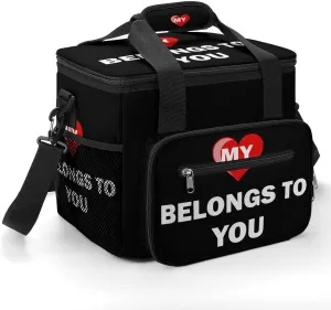 My Heart Belongs to You Cooler Bag with Handle Portable Lunch Bags Adjustable Crossbody Straps Insulation Tote for Camping