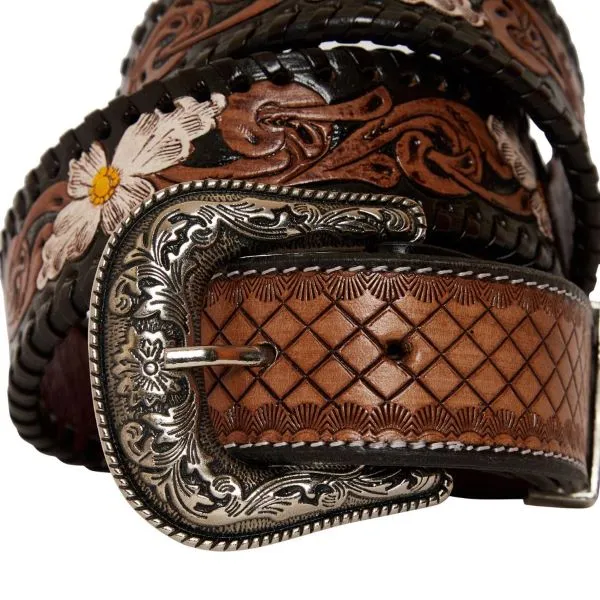 Myra Painted Tooled Western Women's Belt S-4059