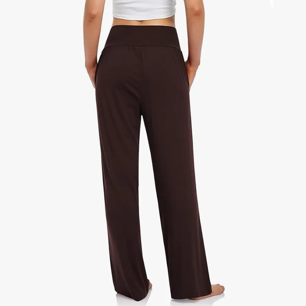 NANJUN Women's High-Waisted Yoga Pants - Soft Wide Leg Lounge Sweatpants with Pockets, Everyday Comfort.