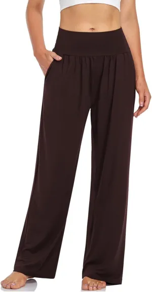NANJUN Women's High-Waisted Yoga Pants - Soft Wide Leg Lounge Sweatpants with Pockets, Everyday Comfort.