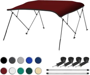Naviskin 10 Optional Colors Available 3-4 Bow 13 Different Size Bimini Top Cover Includes Mounting Hardwares,Storage Boot with 1 Inch Aluminum Frame