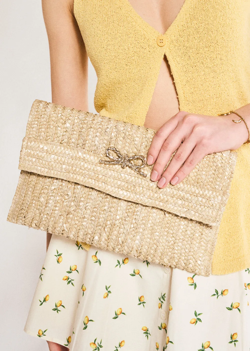 NEW SAMI CLUTCH STRAW BOW