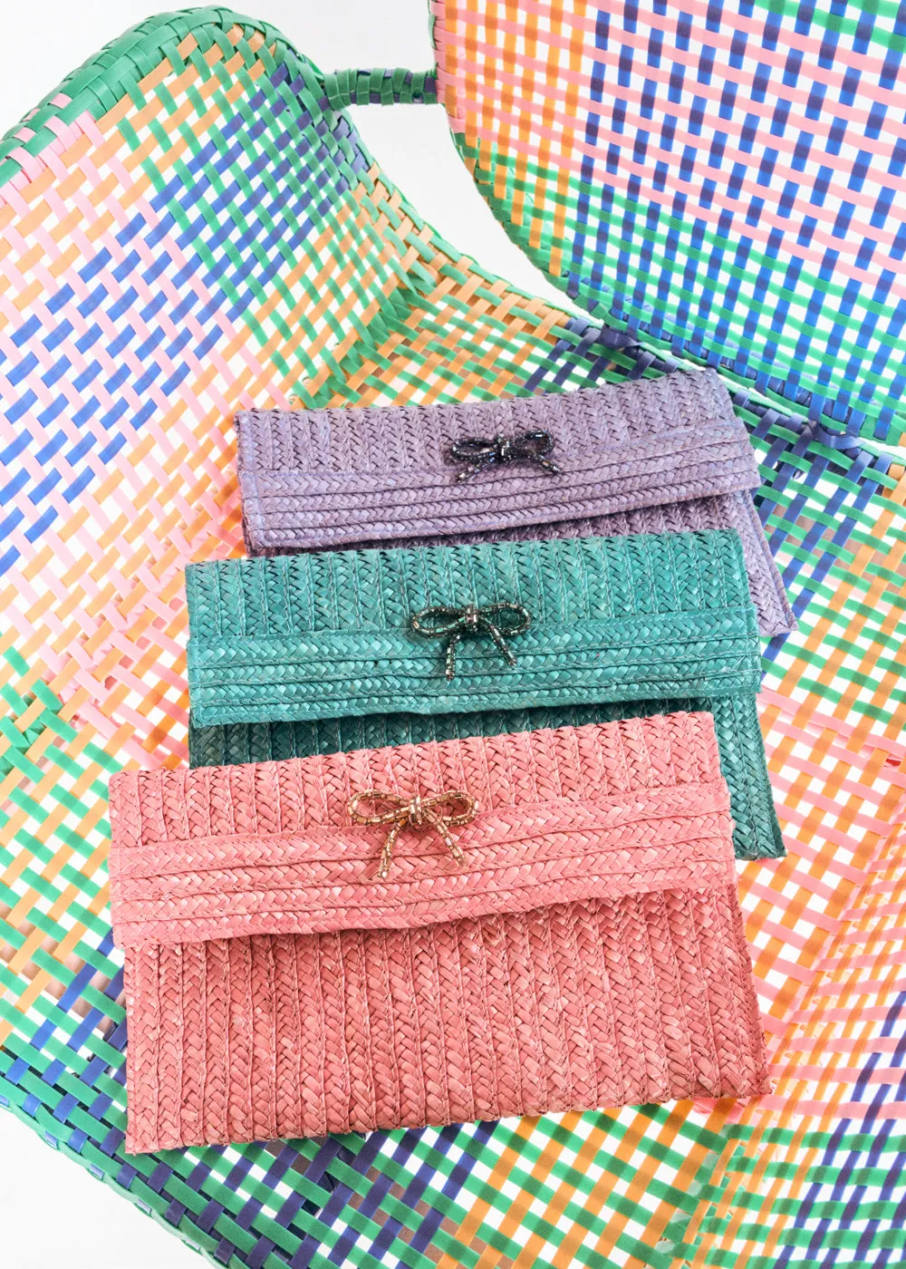NEW SAMI CLUTCH STRAW BOW
