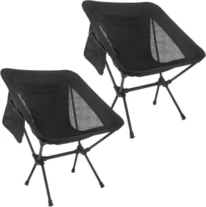 NewDoar 2 Pac Camping Chairs 2 Pack, Collapsible Portable Compact Chair, with Carrying Bag Lightweight Small Folding Chair, for Hiking & Beach & Fishing Lawn Concert