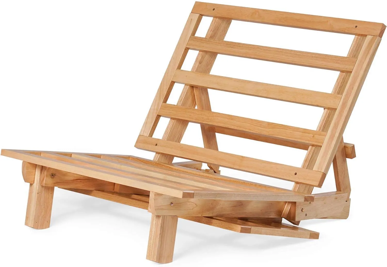 Nirvana Futons Twin Tri-Fold Wood Futon Sofa Bed Lounger Frame - (Space Saver, Natural Finish) Ideal for Small Spaces, RVs, and Dorm Furniture
