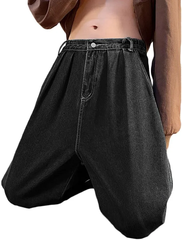 Nutriangee Men's Loose Fit Baggy Jeans Casual Streetwear Wide Leg Hip Hop Oversized Denim Pants
