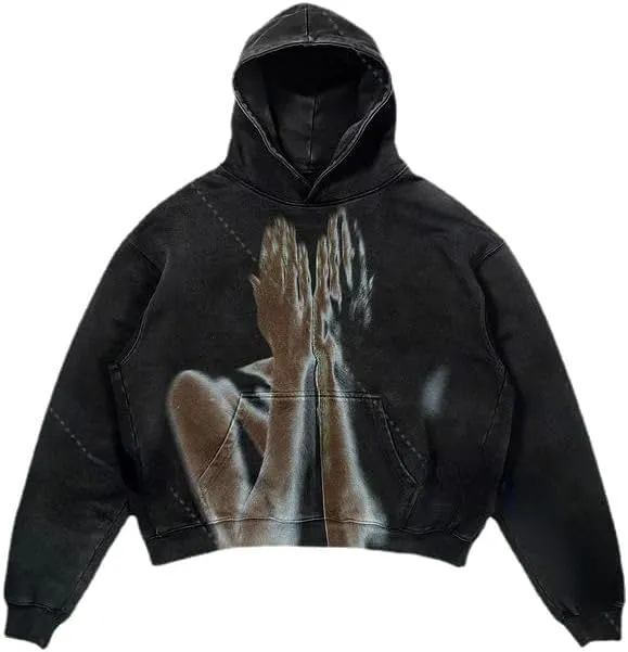 Obenie Halloween Y2K Hoodie Gothic Casual Alphabet Blast Print Pattern Skull Fashion Hoodie Men Harajuku Men Clothing