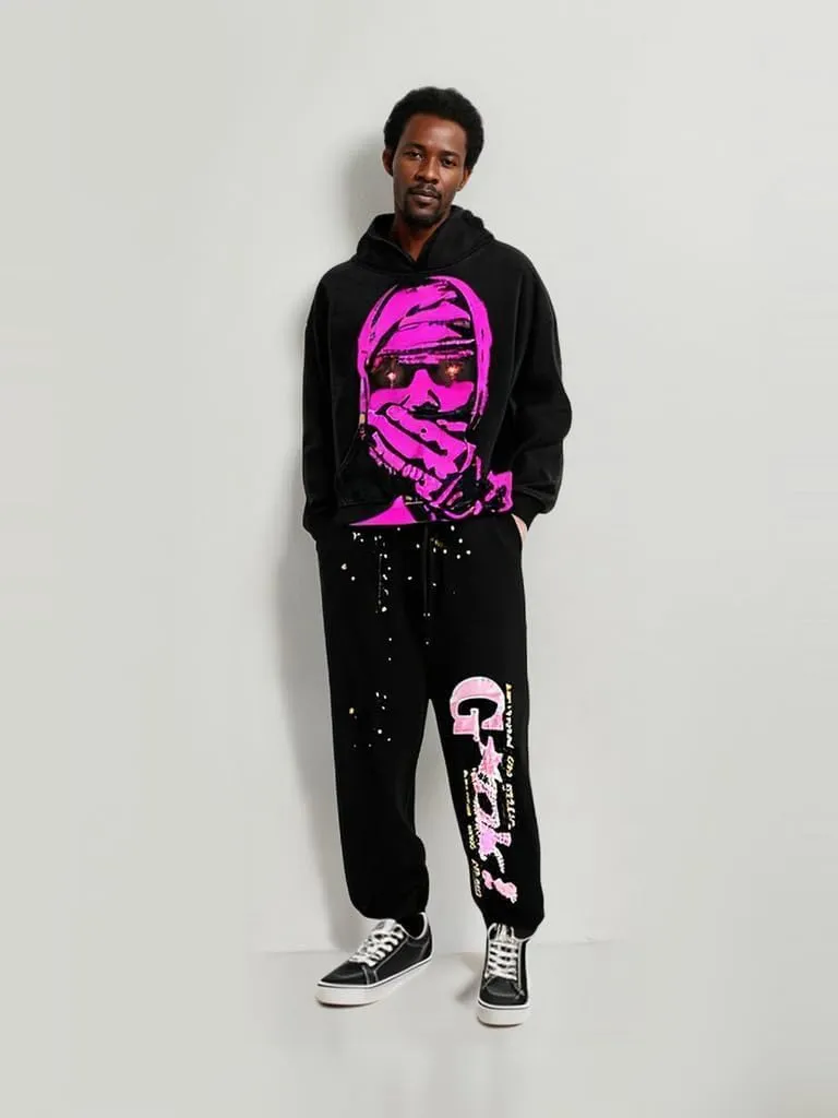 Obenie Halloween Y2K Hoodie Gothic Casual Alphabet Blast Print Pattern Skull Fashion Hoodie Men Harajuku Men Clothing