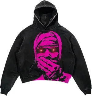 Obenie Halloween Y2K Hoodie Gothic Casual Alphabet Blast Print Pattern Skull Fashion Hoodie Men Harajuku Men Clothing