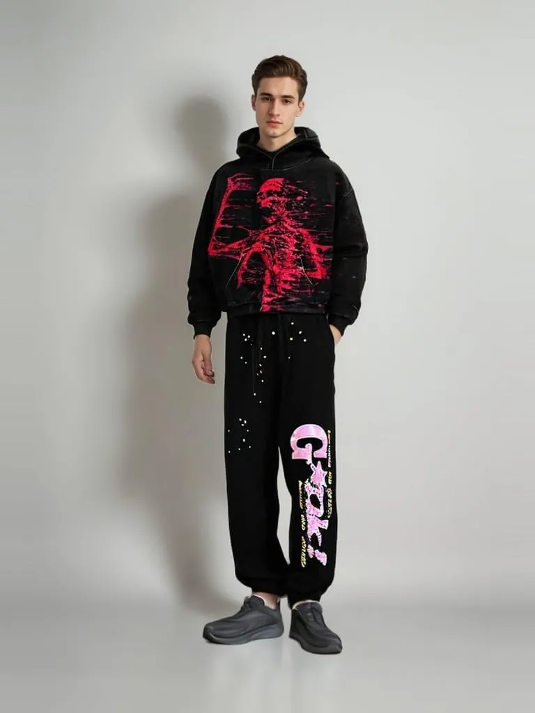 Obenie Halloween Y2K Hoodie Gothic Casual Alphabet Blast Print Pattern Skull Fashion Hoodie Men Harajuku Men Clothing