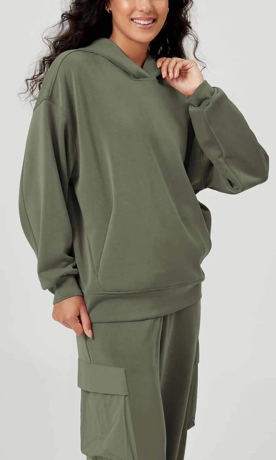 ODODOS Women's Modal Soft Oversized Hoodies Long Sleeve Hooded Sweatshirts Pullover Top with Kangaroo Pocket