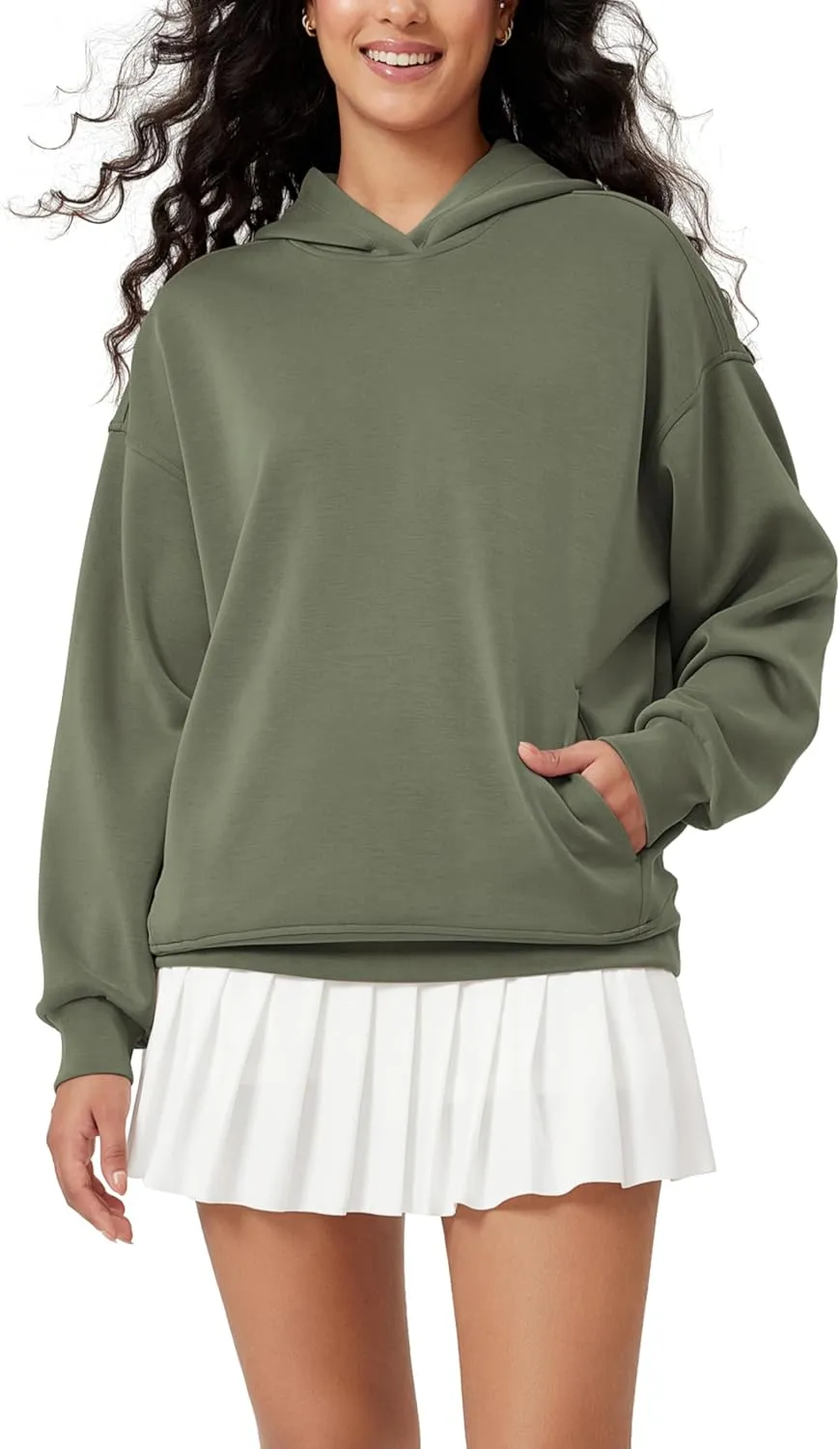 ODODOS Women's Modal Soft Oversized Hoodies Long Sleeve Hooded Sweatshirts Pullover Top with Kangaroo Pocket