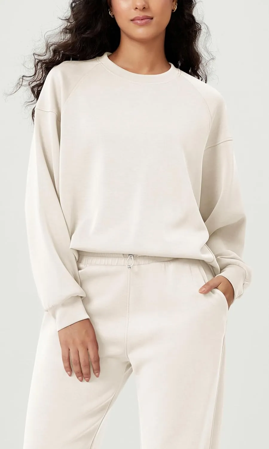 ODODOS Women's Modal Soft Oversized Sweatshirts Raglan Long Sleeve Crew Neck Relaxed Pullover Top