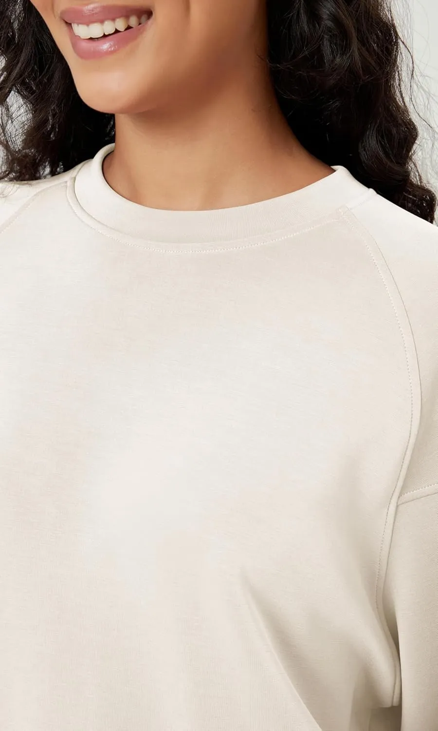 ODODOS Women's Modal Soft Oversized Sweatshirts Raglan Long Sleeve Crew Neck Relaxed Pullover Top