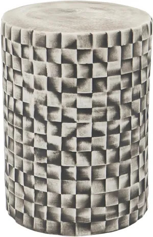 Old World Charm 17.3 in H Round White/Black Ceramic Garden Stool, Accent Furniture, Patio Dcor - 13" D X 13" W X 17.3" H, Hard Floor, Ceramic Construction