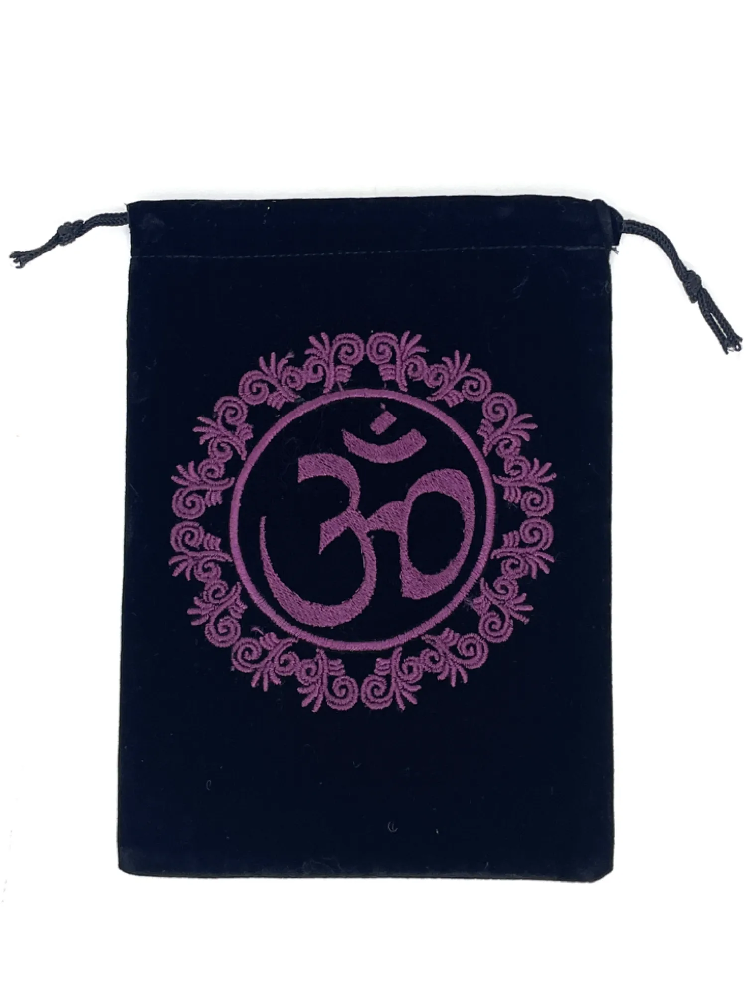 OM Black Velvet Drawstring Bag