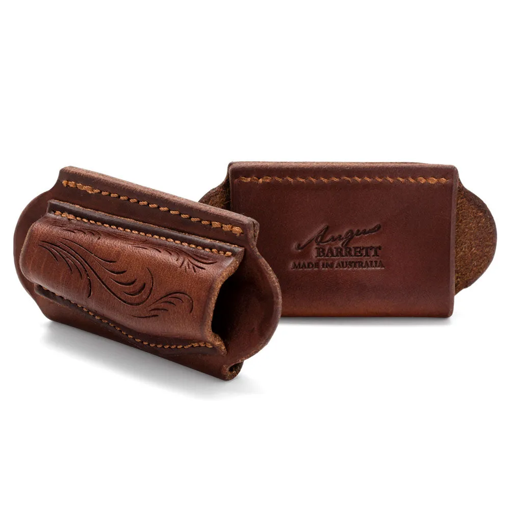 Open End Knife Pouch - Hand Carved - Natural