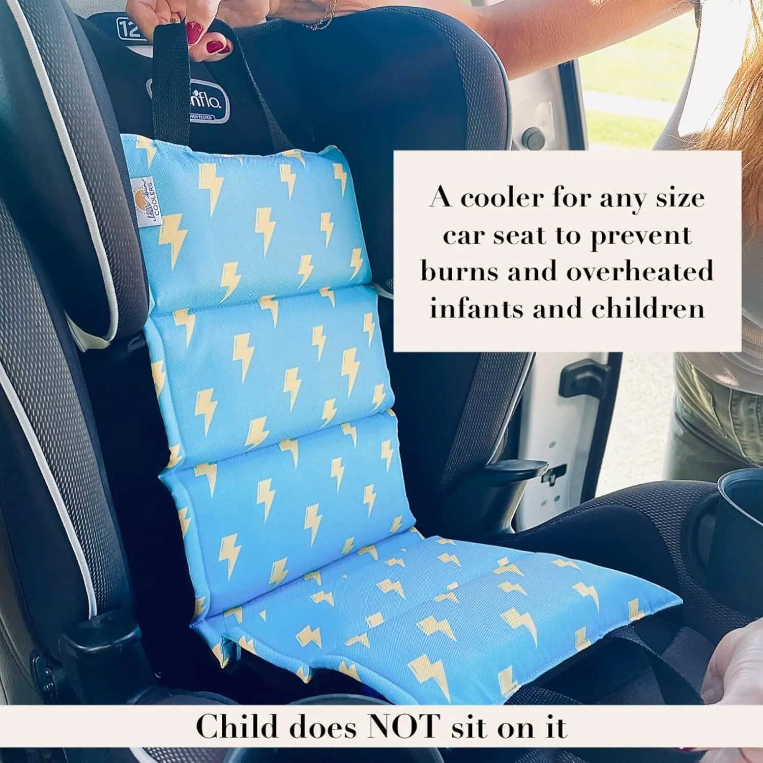 Original Car Seat Cooler Washable Insulated Ice Pack Infant Car Seat Cooling Cushion Mat for Hot Weather Multifunctional Baby Cooling Pad (Lightning)