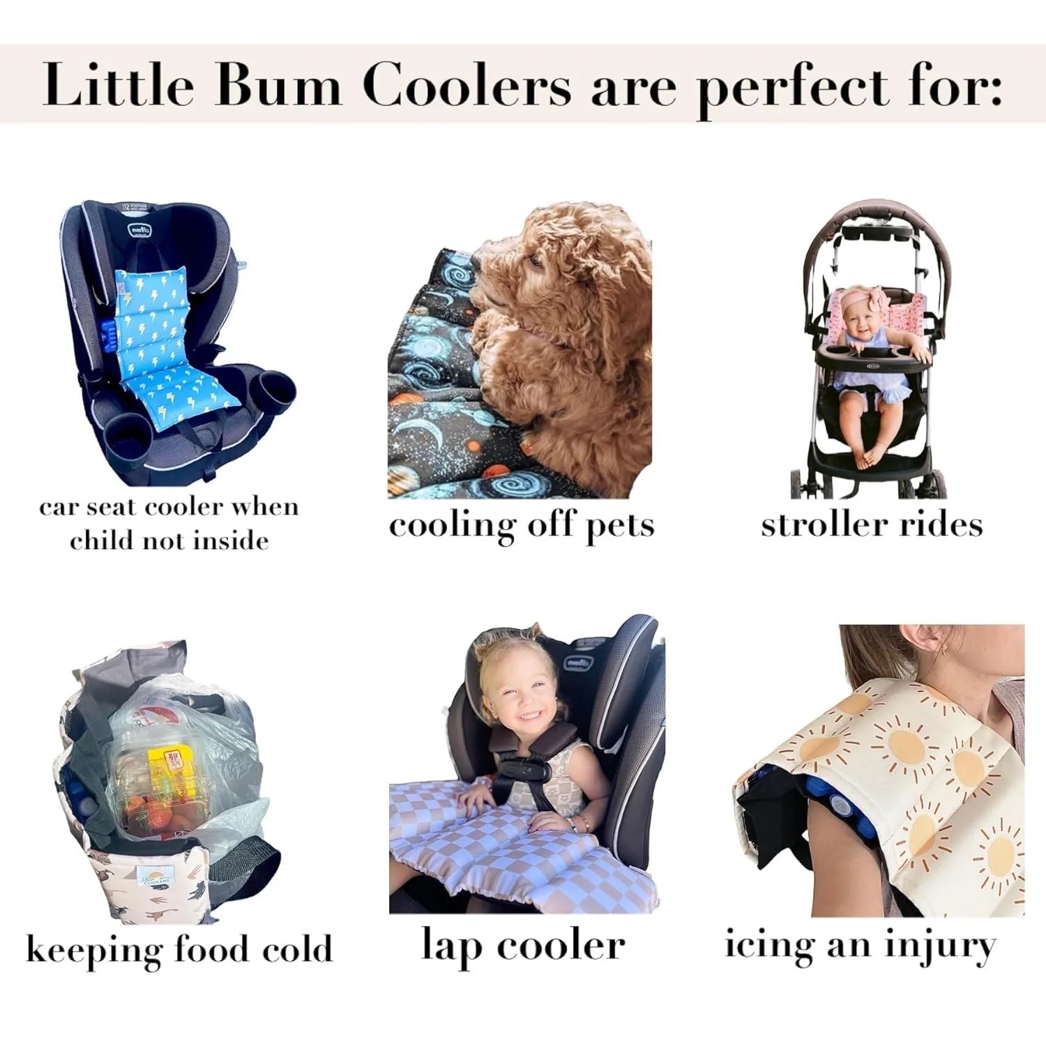 Original Car Seat Cooler Washable Insulated Ice Pack Infant Car Seat Cooling Cushion Mat for Hot Weather Multifunctional Baby Cooling Pad (Neutral Dino)