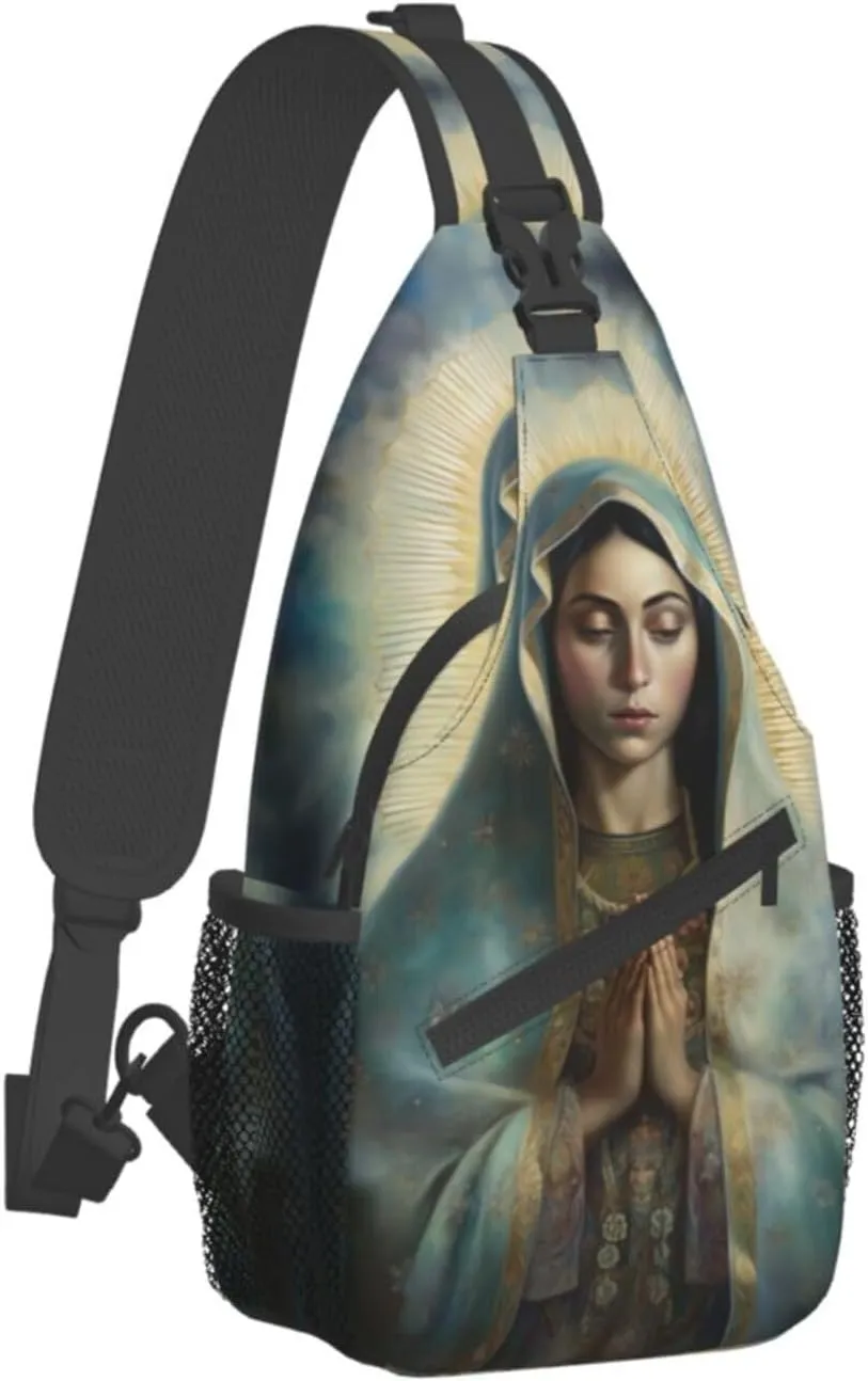 Our Lady Of Guadalupe Sling Backpack Chest Bag Crossbody Shoulder Bag Gym Cycling Travel Hiking Daypack For Men Women