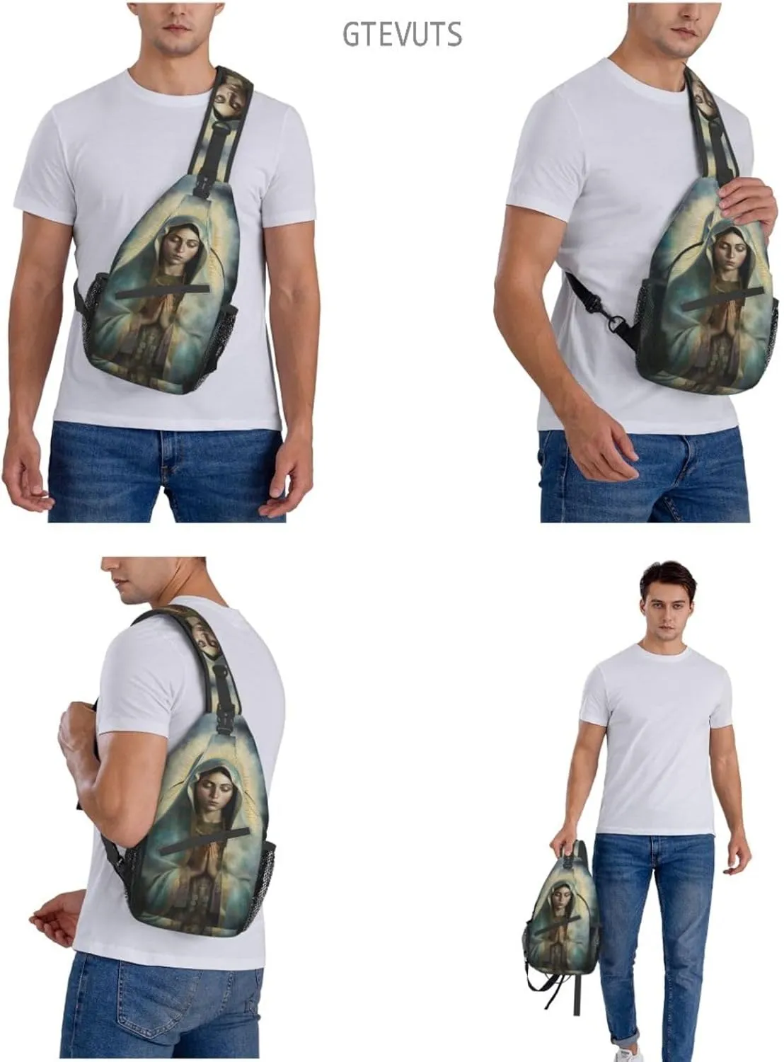 Our Lady Of Guadalupe Sling Backpack Chest Bag Crossbody Shoulder Bag Gym Cycling Travel Hiking Daypack For Men Women