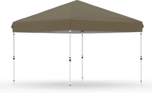 Outdoor Canopy 10X10 Pop Up Canopy Tent, Adjustable Heights Portable Instant Portable Shelter with Wheeled Bag, 4 Sandbags 4 Ropes & 8 Stakes, for Party, Patio, Deck, Garden, Beach (Brown)