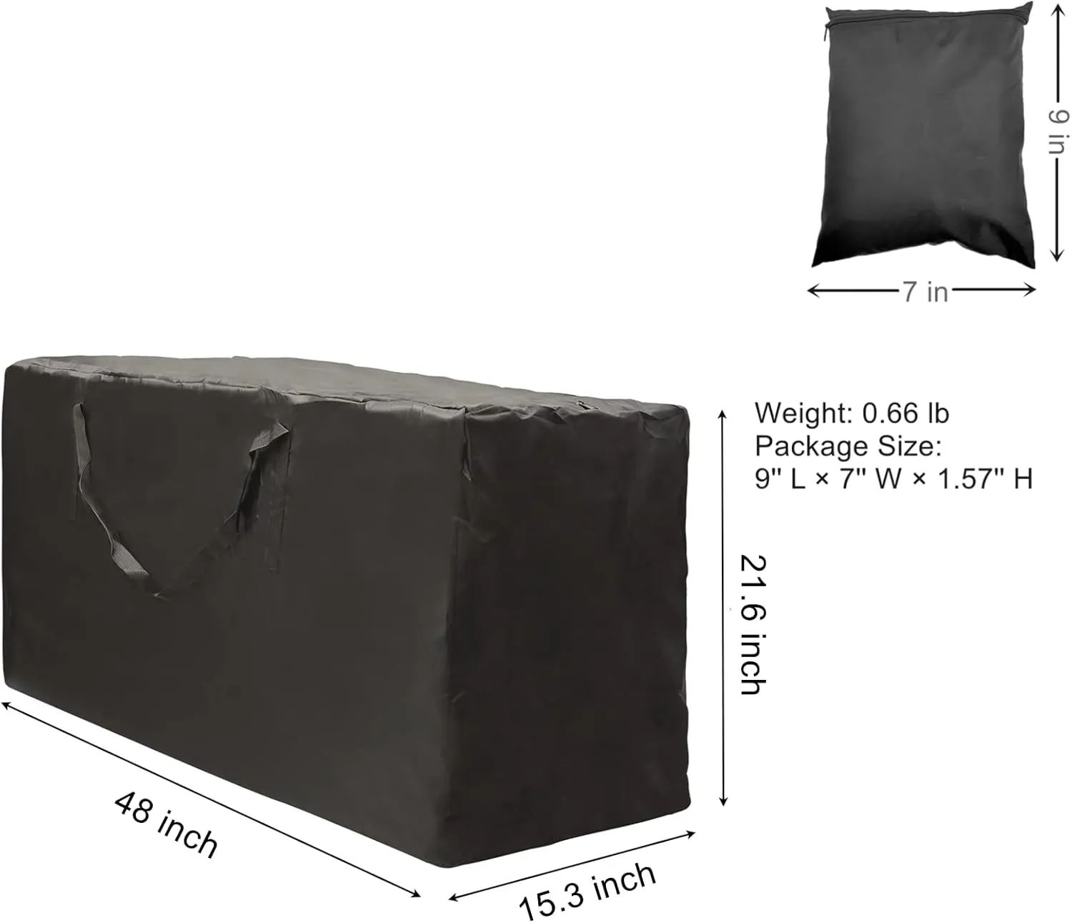 Outdoor Cushion Storage Bag - 2 PCS, 48" Extra Large Opening Waterproof Zippered Patio Cushion Storage Bag - L Size