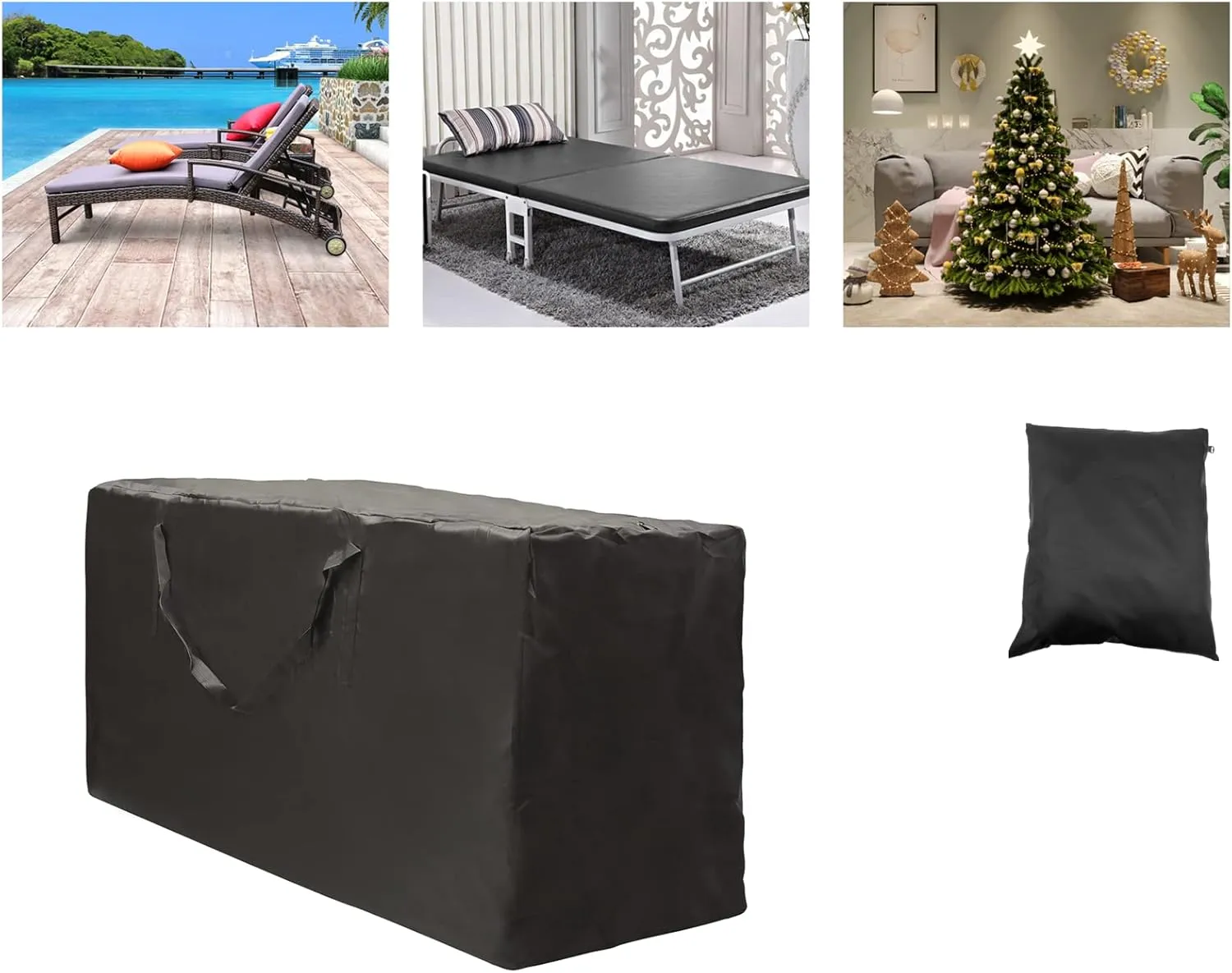 Outdoor Cushion Storage Bag - 2 PCS, 48" Extra Large Opening Waterproof Zippered Patio Cushion Storage Bag - L Size