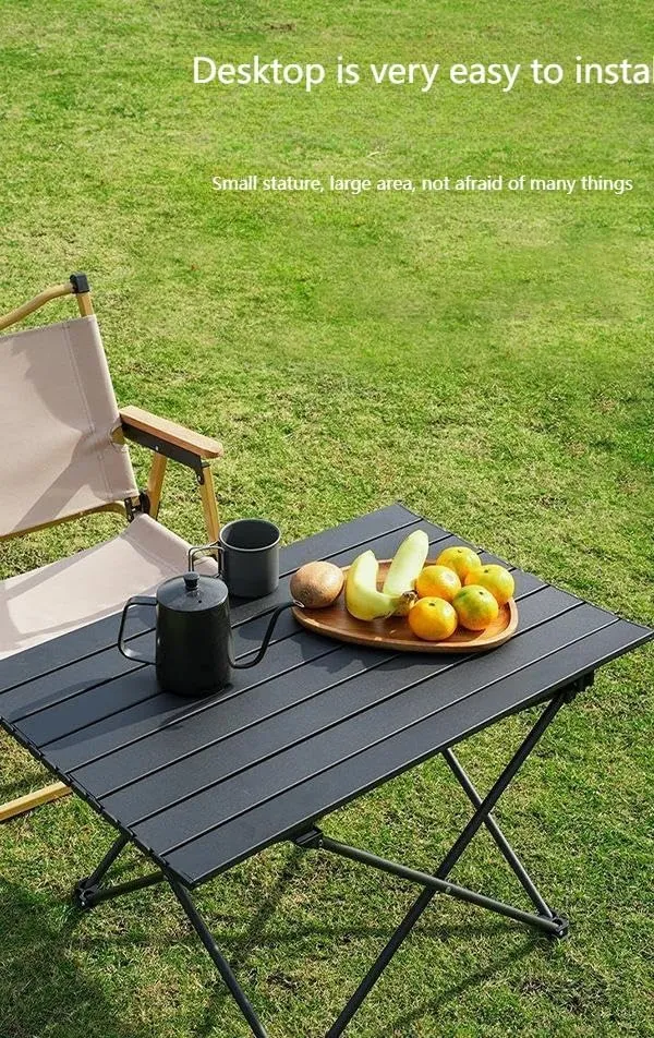 Outdoor Folding Table & Chair Set - Ultra-Light Carbon Steel, X-Brace Stability, 3-Step Quick Setup(Large)