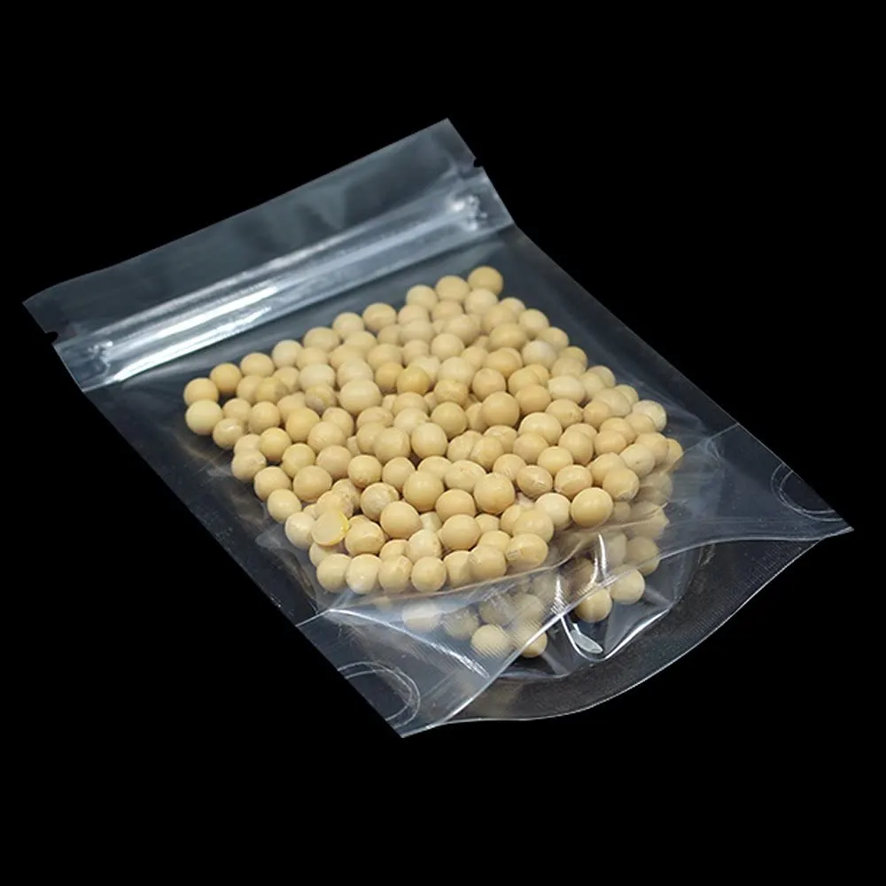 PABCK 100 Pack (Outside Size 4.3x7.1 inch)(Inside Size 3.86x4.53 inch) Clear Resealable Stand Up Bags Heat Seal Zipper Lock Storage Pouches for Zip Food Storage Lock Packaging with Tear Notches