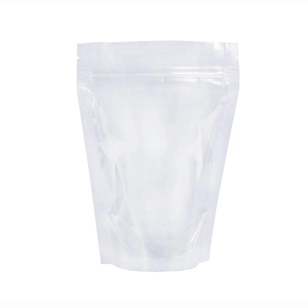 PABCK 100 Pack (Outside Size 4.3x7.1 inch)(Inside Size 3.86x4.53 inch) Clear Resealable Stand Up Bags Heat Seal Zipper Lock Storage Pouches for Zip Food Storage Lock Packaging with Tear Notches