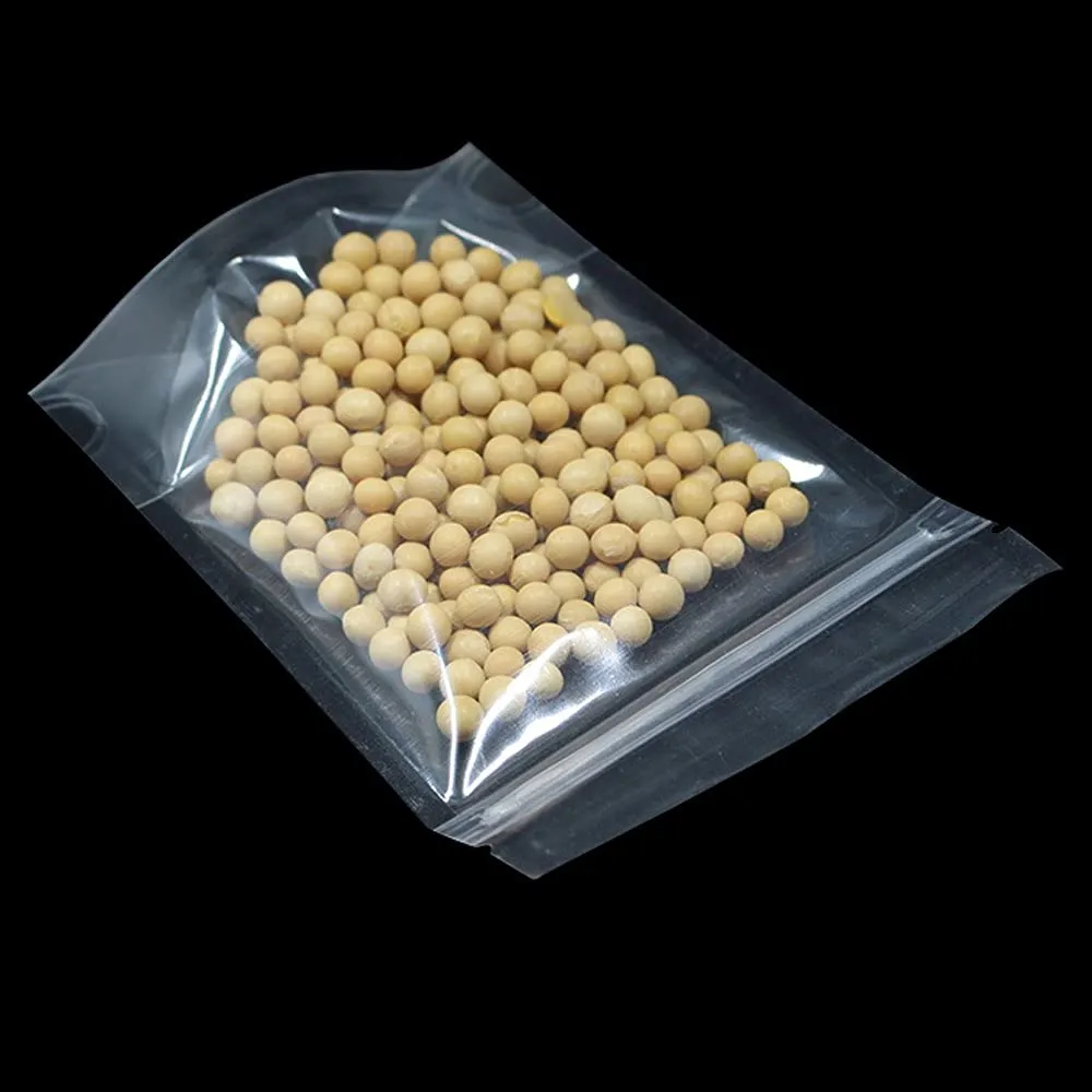 PABCK 100 Pack (Outside Size 4.3x7.1 inch)(Inside Size 3.86x4.53 inch) Clear Resealable Stand Up Bags Heat Seal Zipper Lock Storage Pouches for Zip Food Storage Lock Packaging with Tear Notches