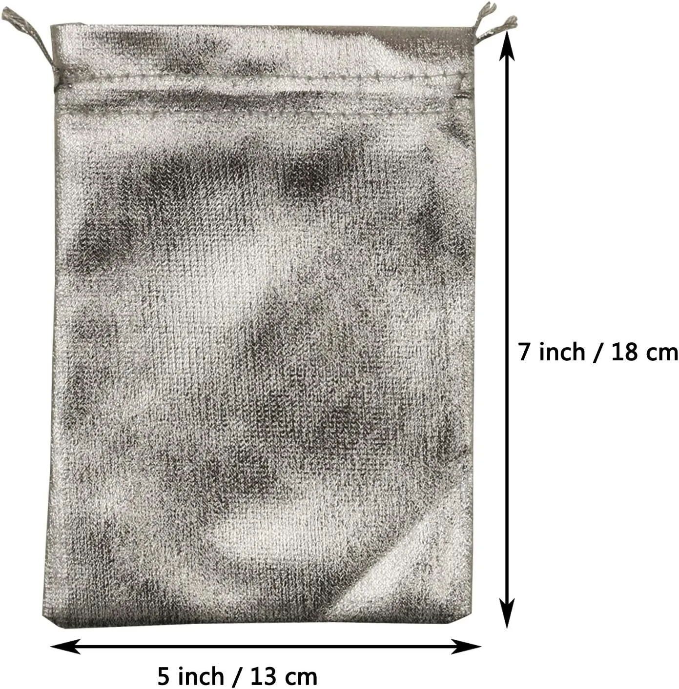 Pack of 100 5"x 7" Heavy Duty Gold Drawstring Organza Jewelry Pouches Wedding Party Christmas Favor Gift Candy Chocolate Bags (Silver, 5"x 7")